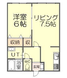 ラ・メール桂岡Aの物件間取画像